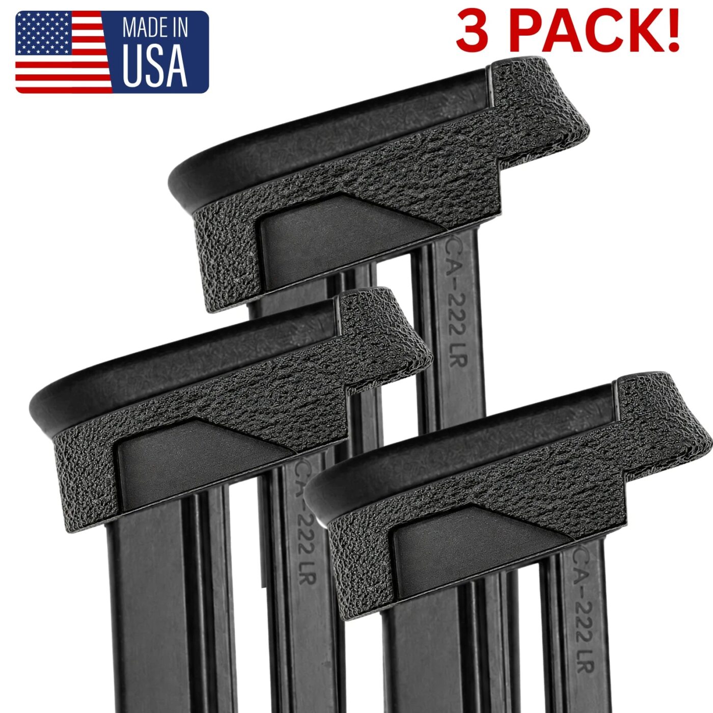 Taurus TX22 Compact Textured Grip Spacer Sleeve for 16rd TX22 Magazines — 3 Pack