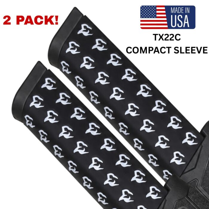 TX22 Compact Mag Sleeve (34 Rd ProMag) – Black & White Bull Logo, 2 Pack