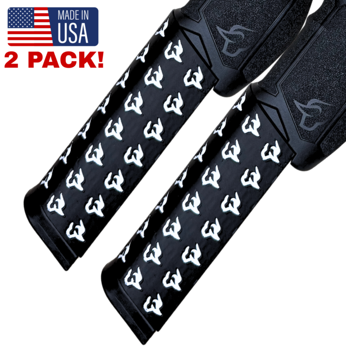 TX22 Mag Sleeve (34 Rd ProMag) – Black & White Bull Logo, 2 Pack
